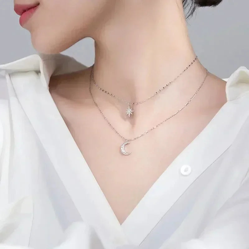 Charm Gold Luxury Multi-layered Zircon Heart Pendant Necklace