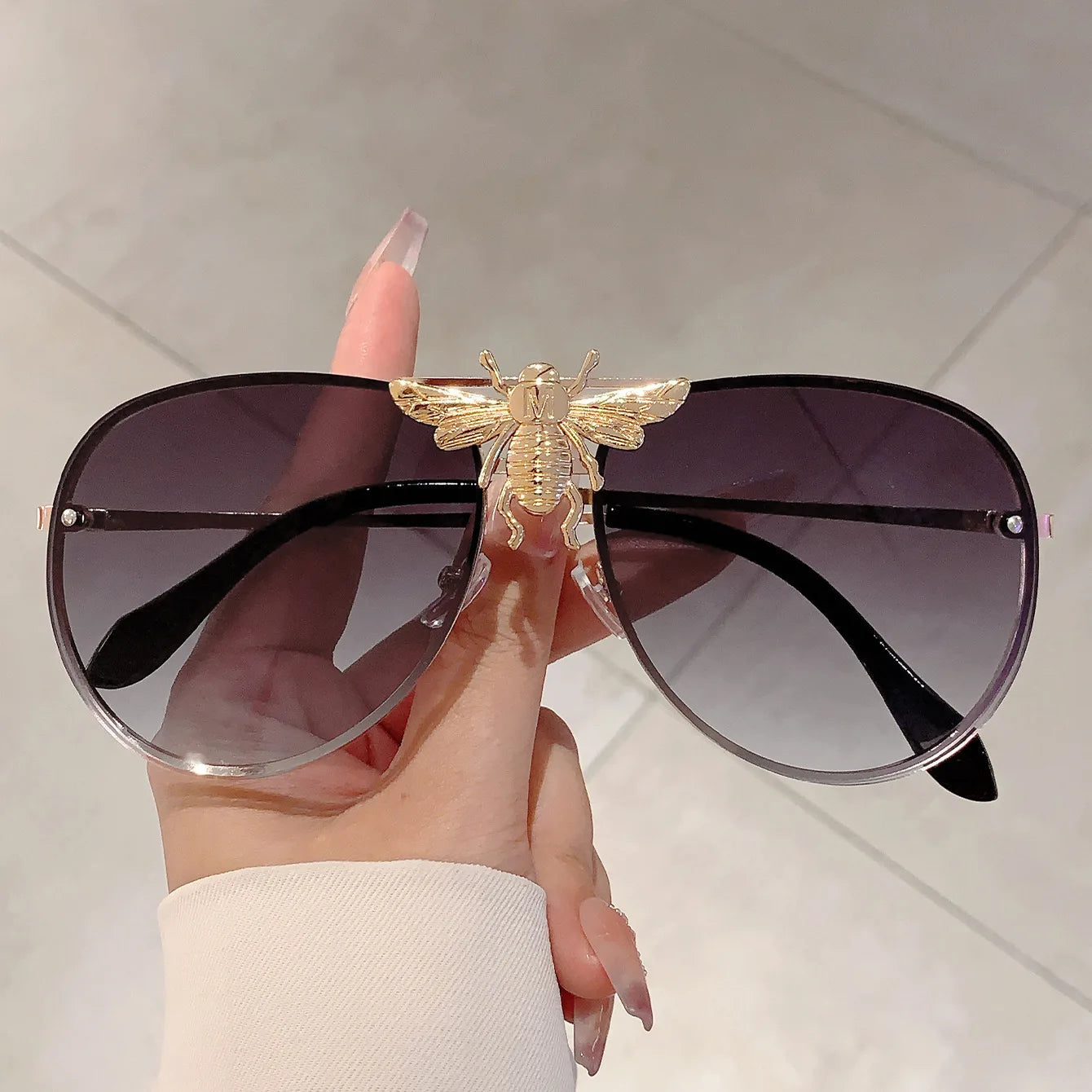 Oversized Punk Metal Eyeglasses UV400