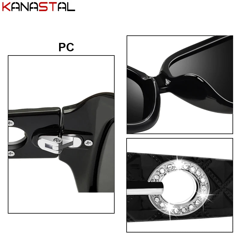 UV400 Retro Diamond Butterfly Sunscreen Glasses