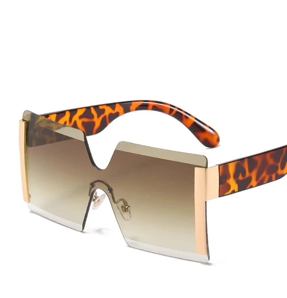 Fashion Oversized Square Rimless Sunglasses