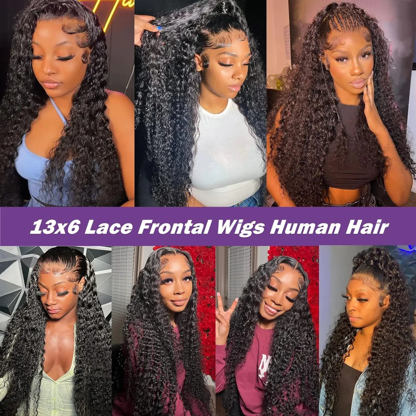 200 Density Curly | 13x4 Water Wave Lace Front
