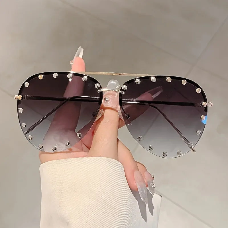 Rimless Luxury Colored Sunglasses - UV400