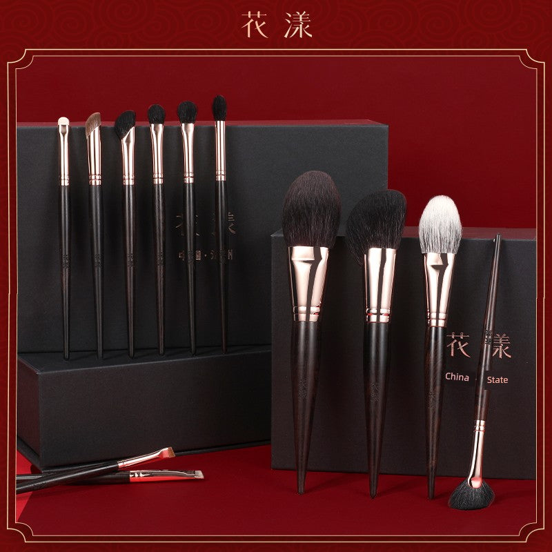 Ebony Rose 12 Makeup Brushes Suit Animal Fur Lady Texture