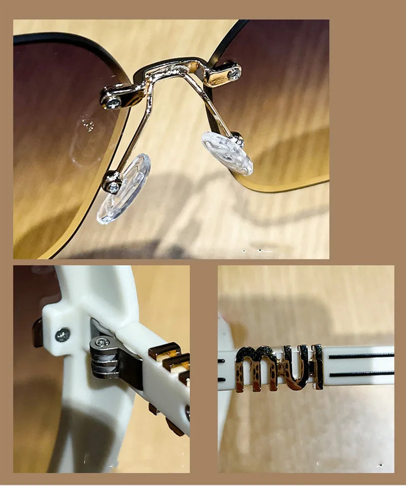 Trimmed half frame high quality sunglasses