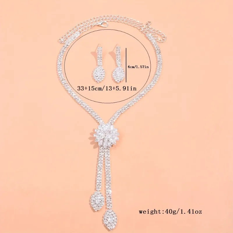 Geometry Necklace, Earrings Jewelry Set