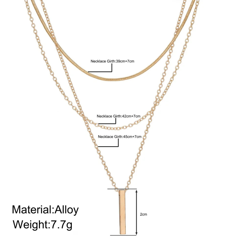 Layered 14K Gold Plated Pearl Cuban Necklace
