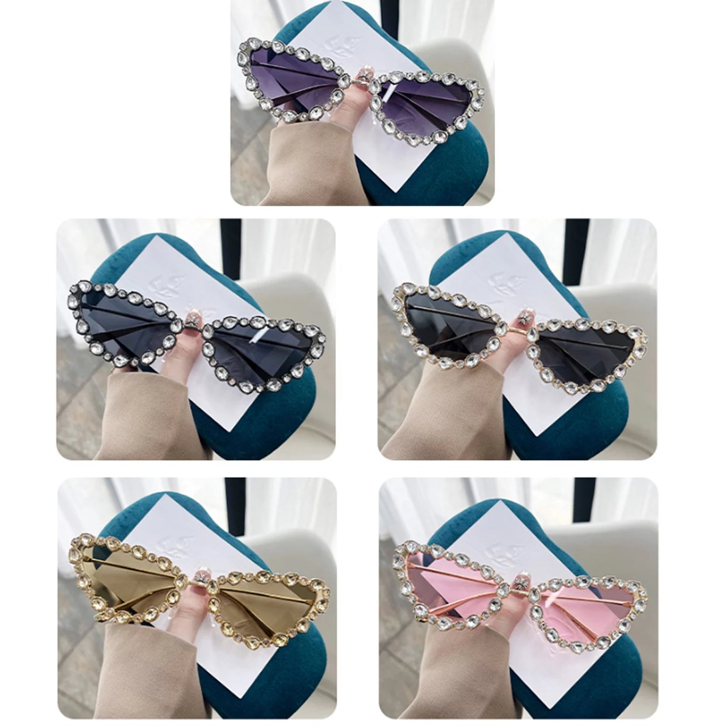 Luxury Cat-eye Rhinestone Shades