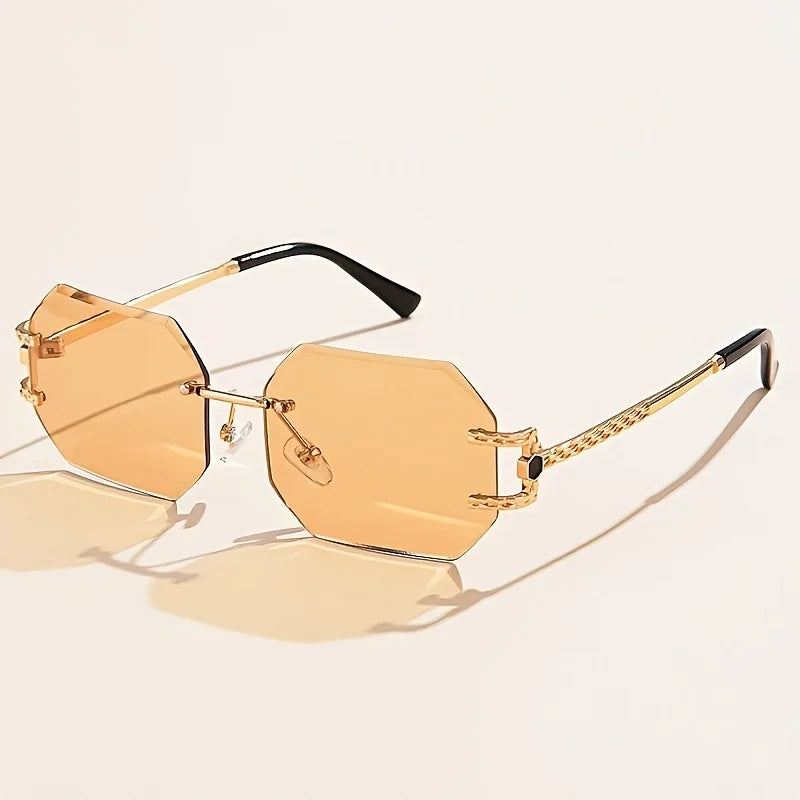 Unisex Hip hop style rimless eyewear