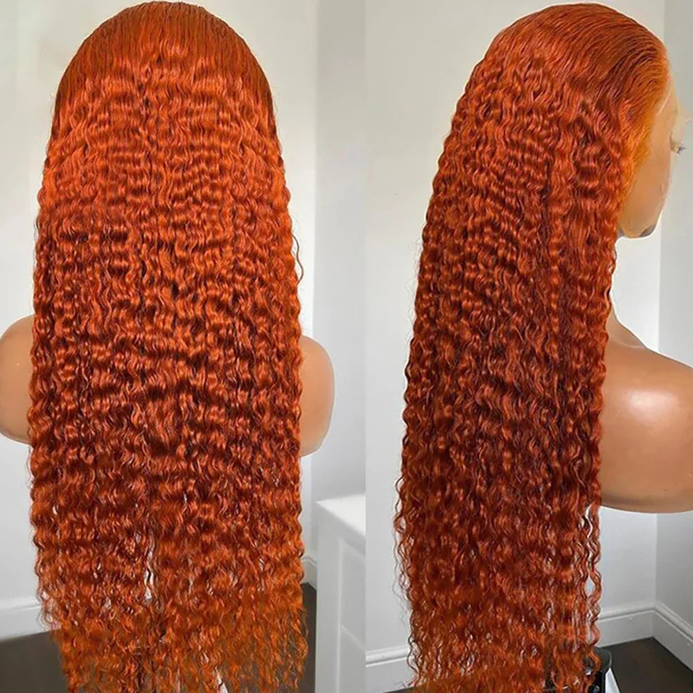 Deep Curly 13x5 Ginger | Transparent Lace Front Wigs