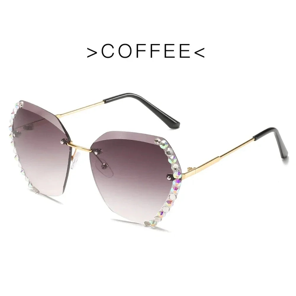 Oversized Rimless Luxury Diamond Square