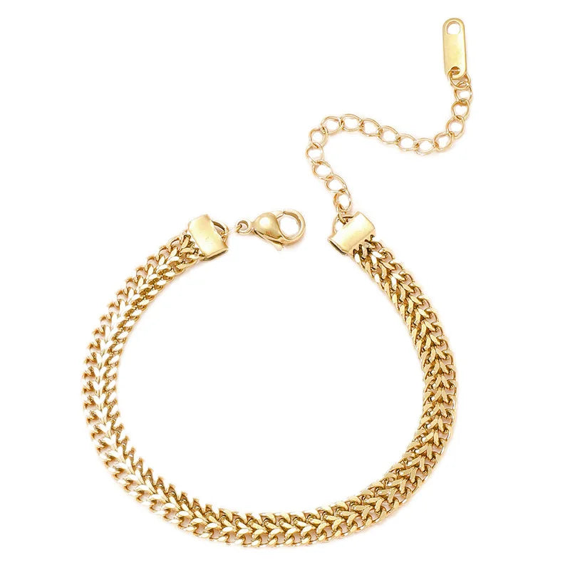 18K Gold Plated Trendy Cuban Chain Bracelets