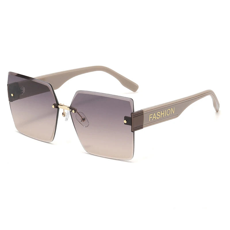 Vintage Square Rimless Sunglasses - UV400