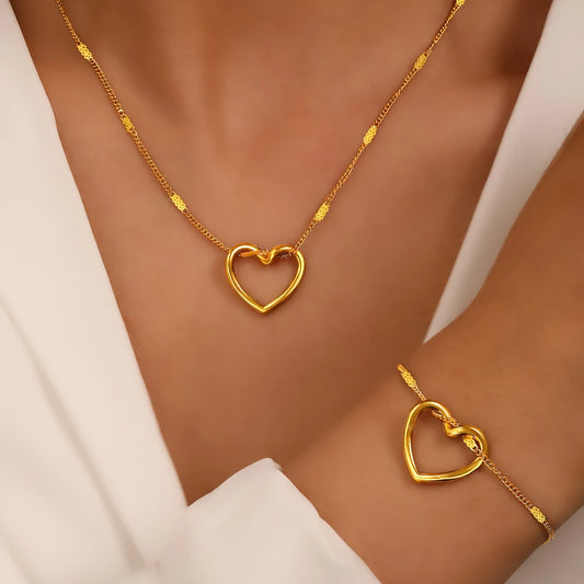Heart Light Luxury High-end Jewelry Set