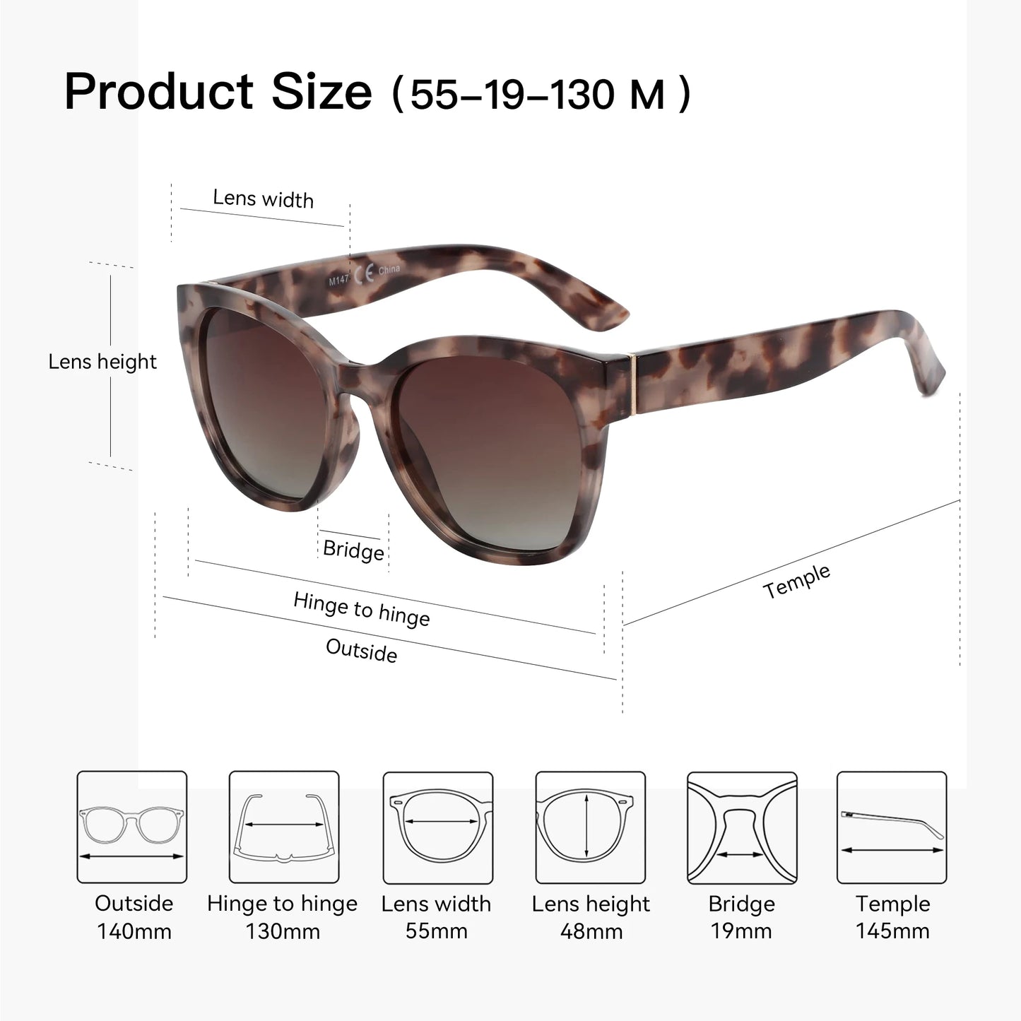 Cat eye Polarized UV400 Designer Style