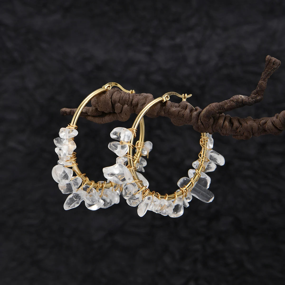 Creative Round Natural Stone/Turquoise Earrings