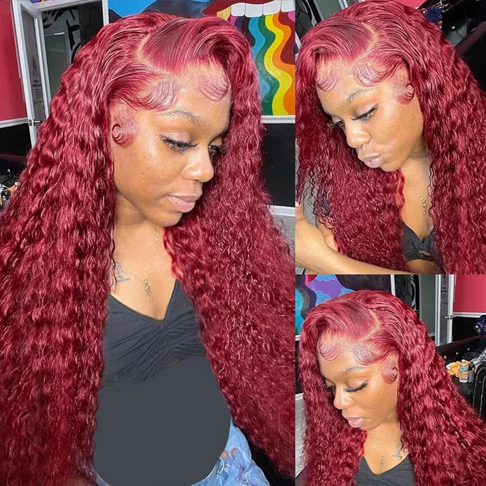 13x6 Burgundy Deep Wave