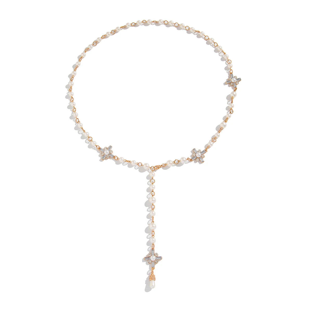 Classic Imitation Pearl Rhinestone Necklace