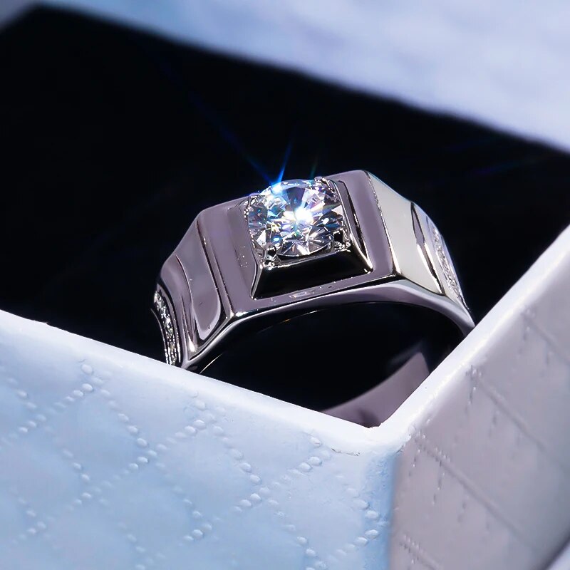 1 Carat S925 Sterling Silver with Pt950 Platinum Plated