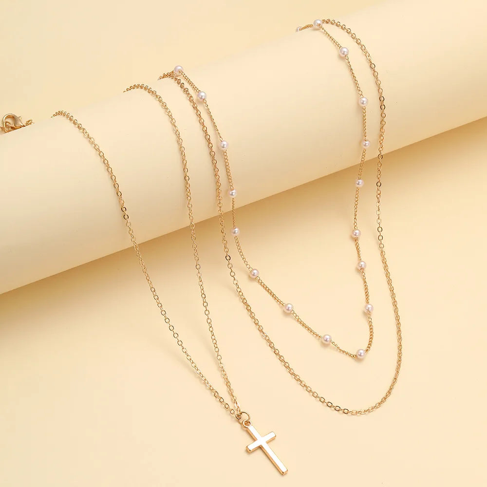 Pearl heart-shaped drop pendant necklace