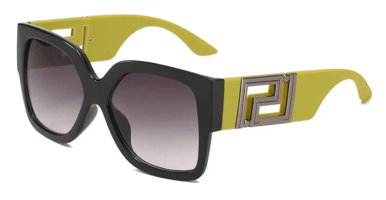 Luxury Stylish Square Retro Gradient Tone Sunglasses.