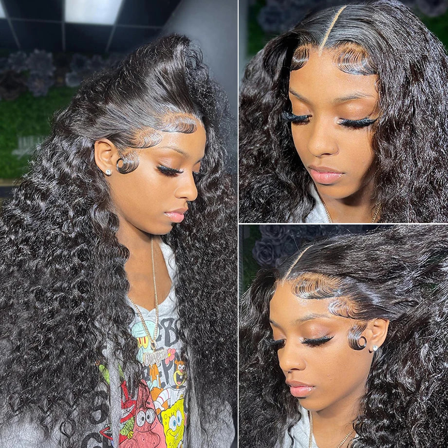 Deep Wave Frontal Wig 13x6 Lace Curly