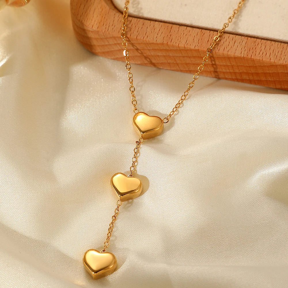 Peach Heart Pendant Necklace