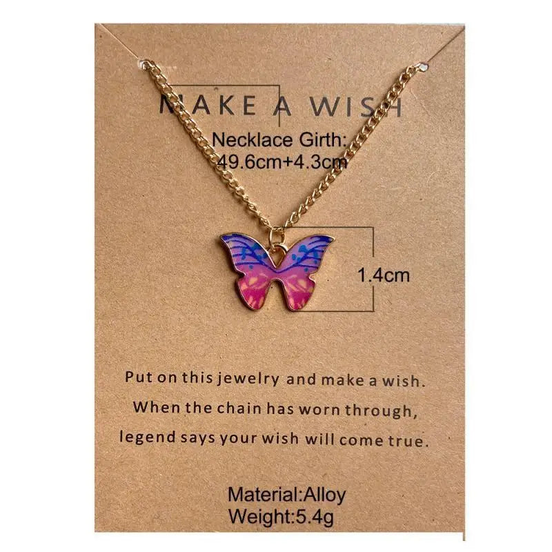 Butterfly Colorful Simple Pendant Choker Chain