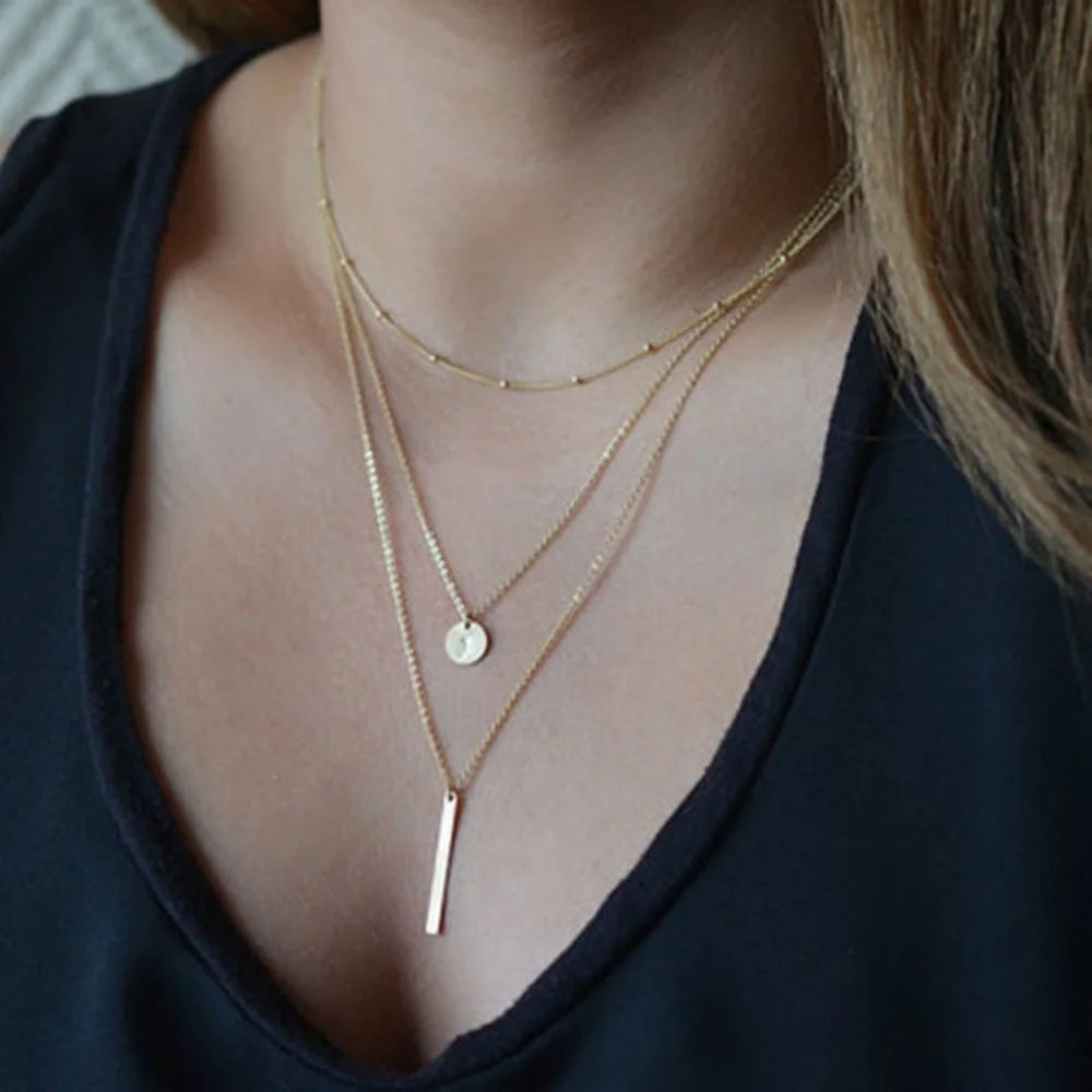 Layered 14K Gold Plated Pearl Cuban Necklace