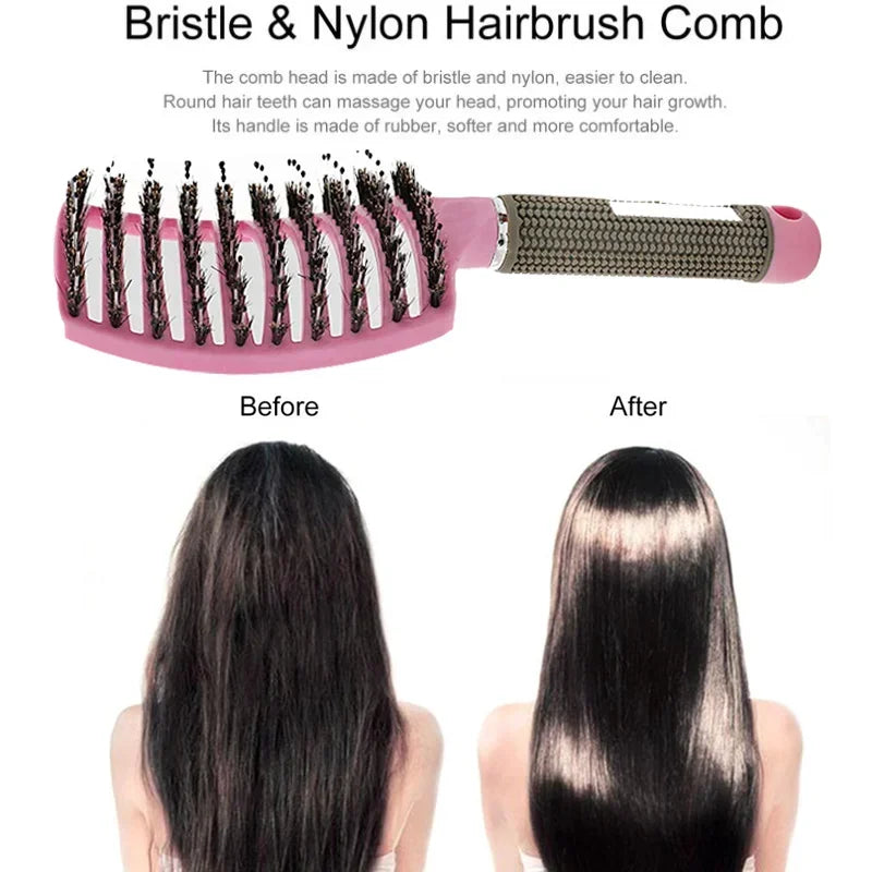 Detangler Nylon Bristle, Scalp Massage, Tangle Teaser