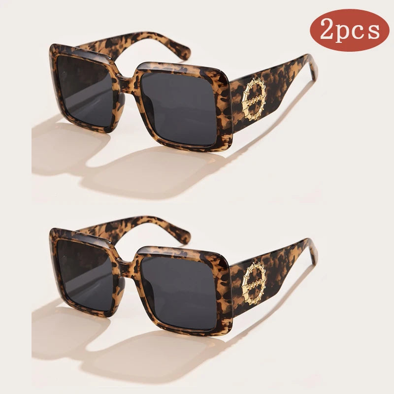 2pcs Brand Square Eyewear UV400