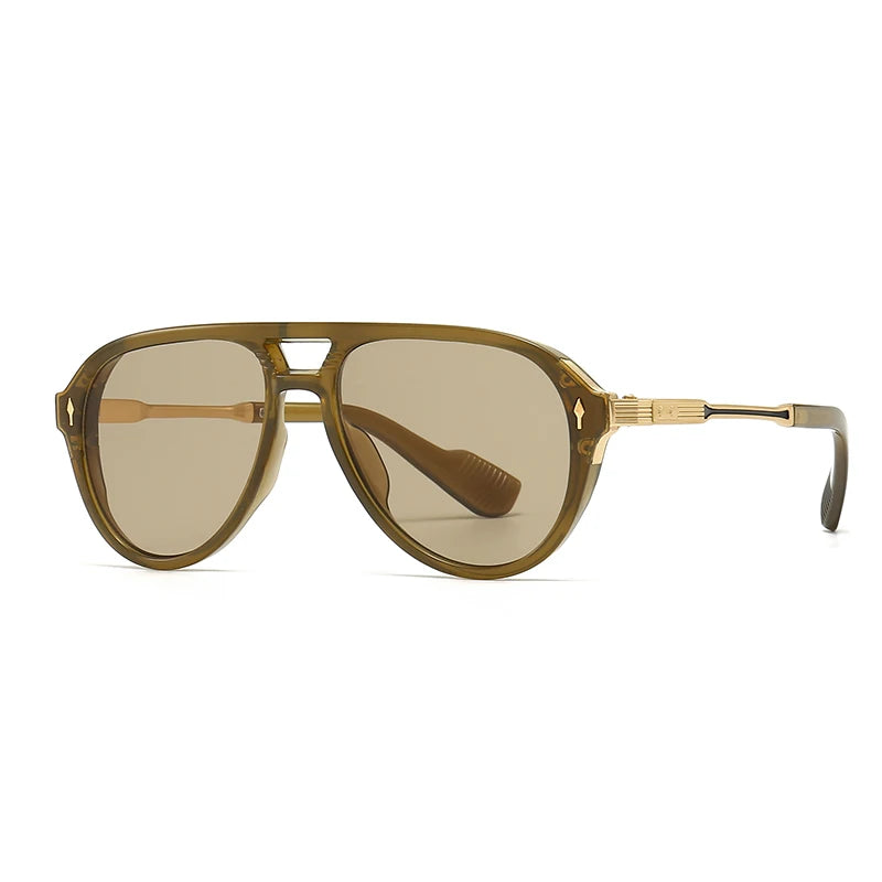 Aviator Double-Brorgon Square Frame Sunglasses