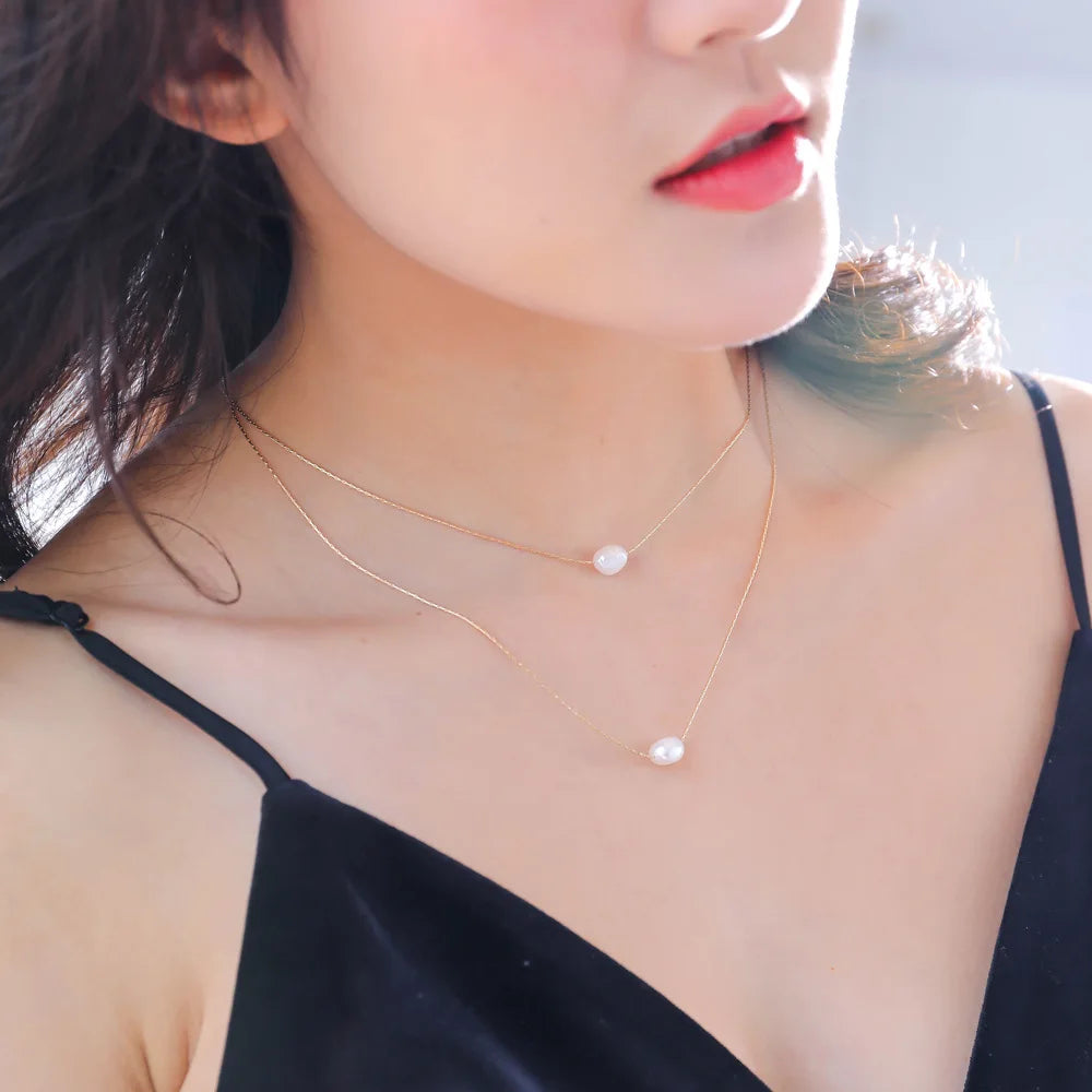 Exquisite Beaded Double Layer Pearl Necklace
