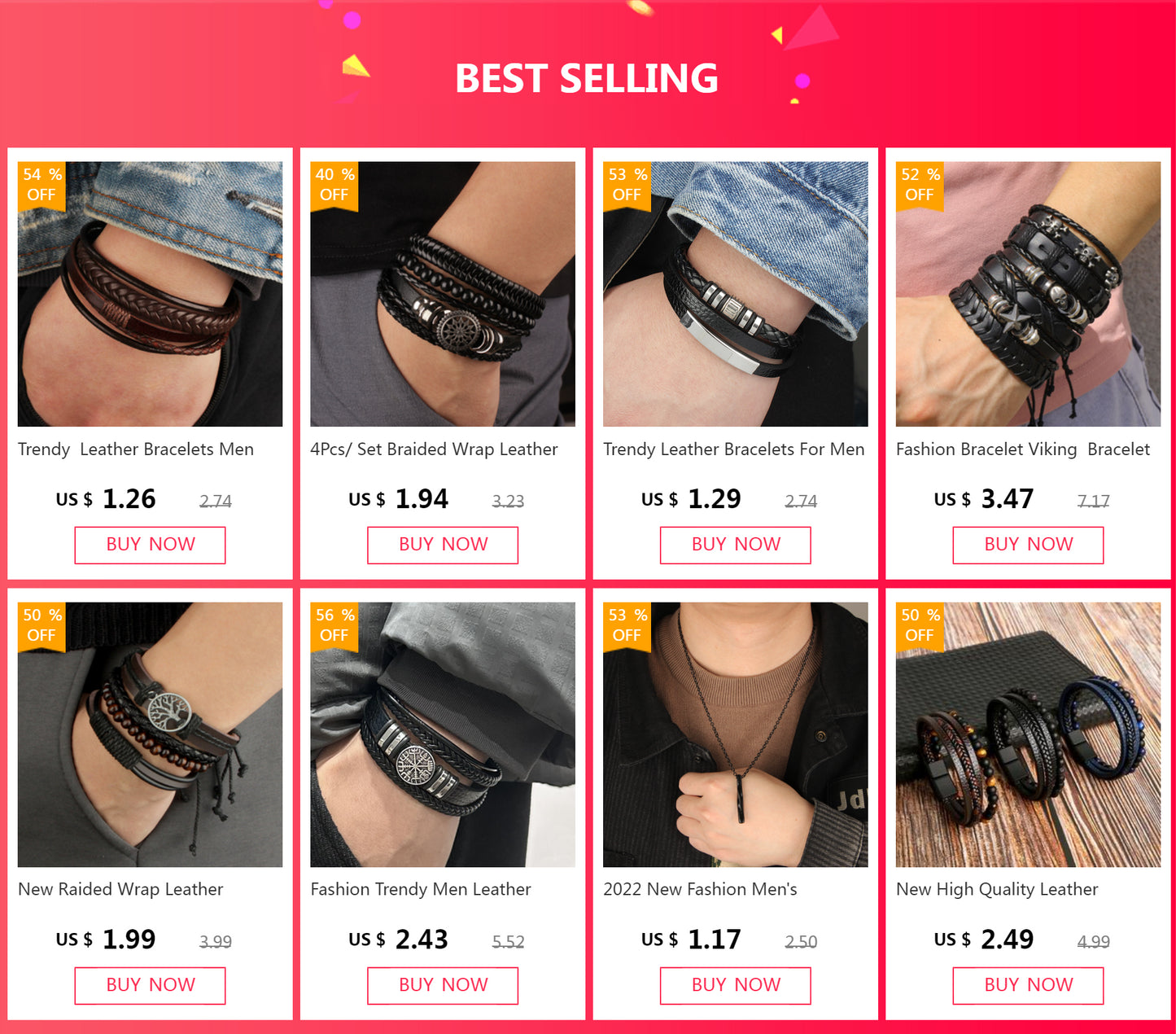 Adjustable Leather Set viking bracelet