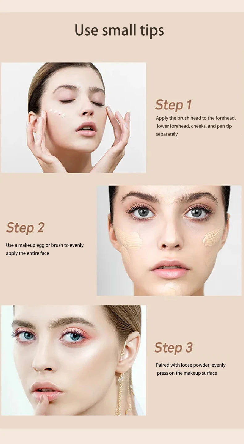 Traceless Liquid Concealer/Foundation, Long-Wearing, Waterproof,