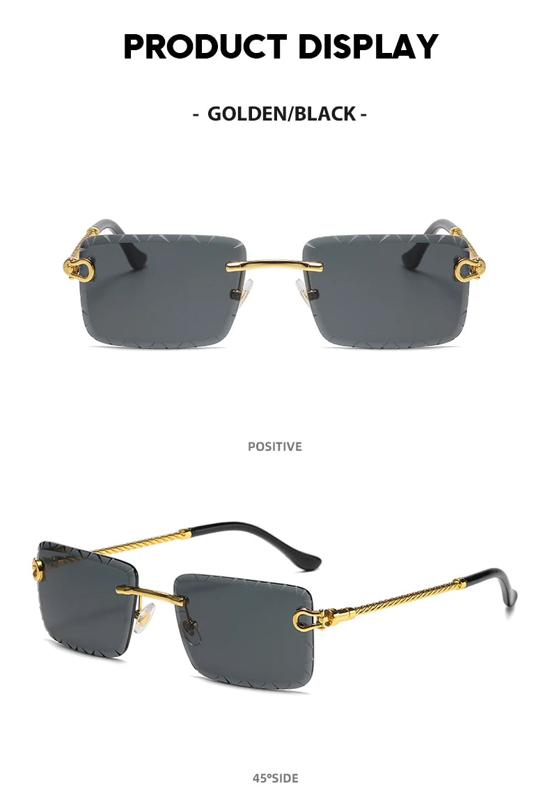 Rimless cutaway square rimmed