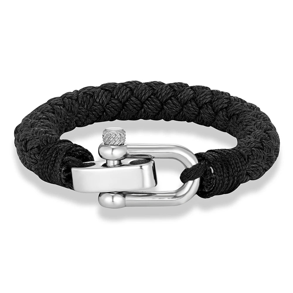 Stainless Steel Adjustable Shackle Clasp Wrap Bangles