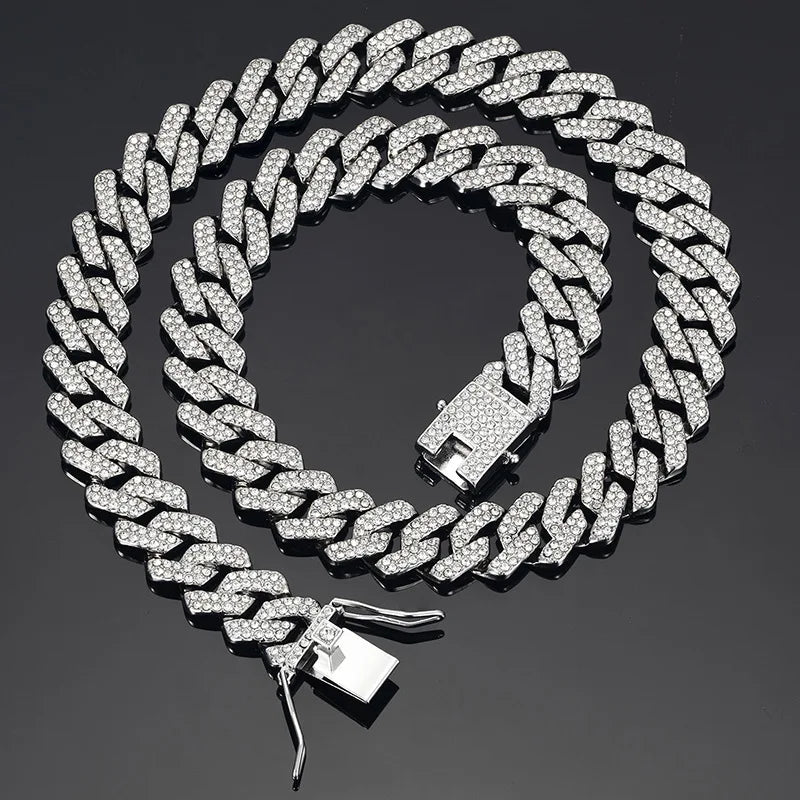 Hip Hop Shiny Cuban Link | Rhinestone Iced Out
