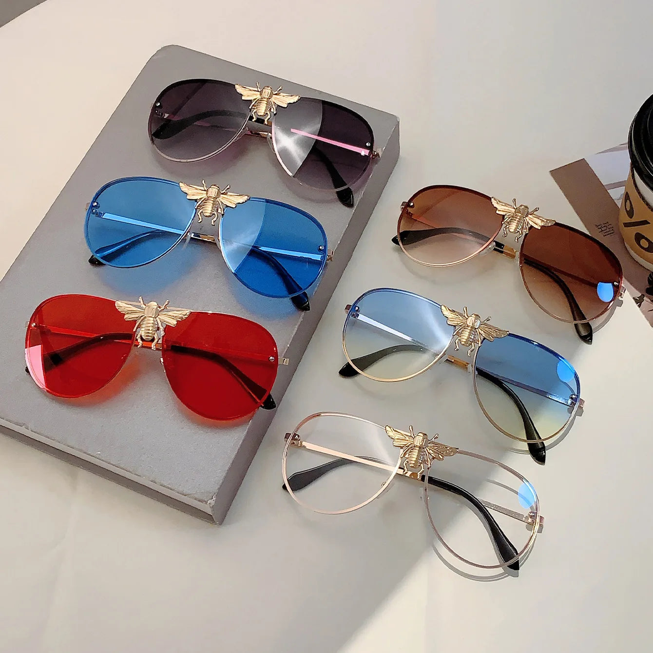 Oversized Punk Metal Eyeglasses UV400
