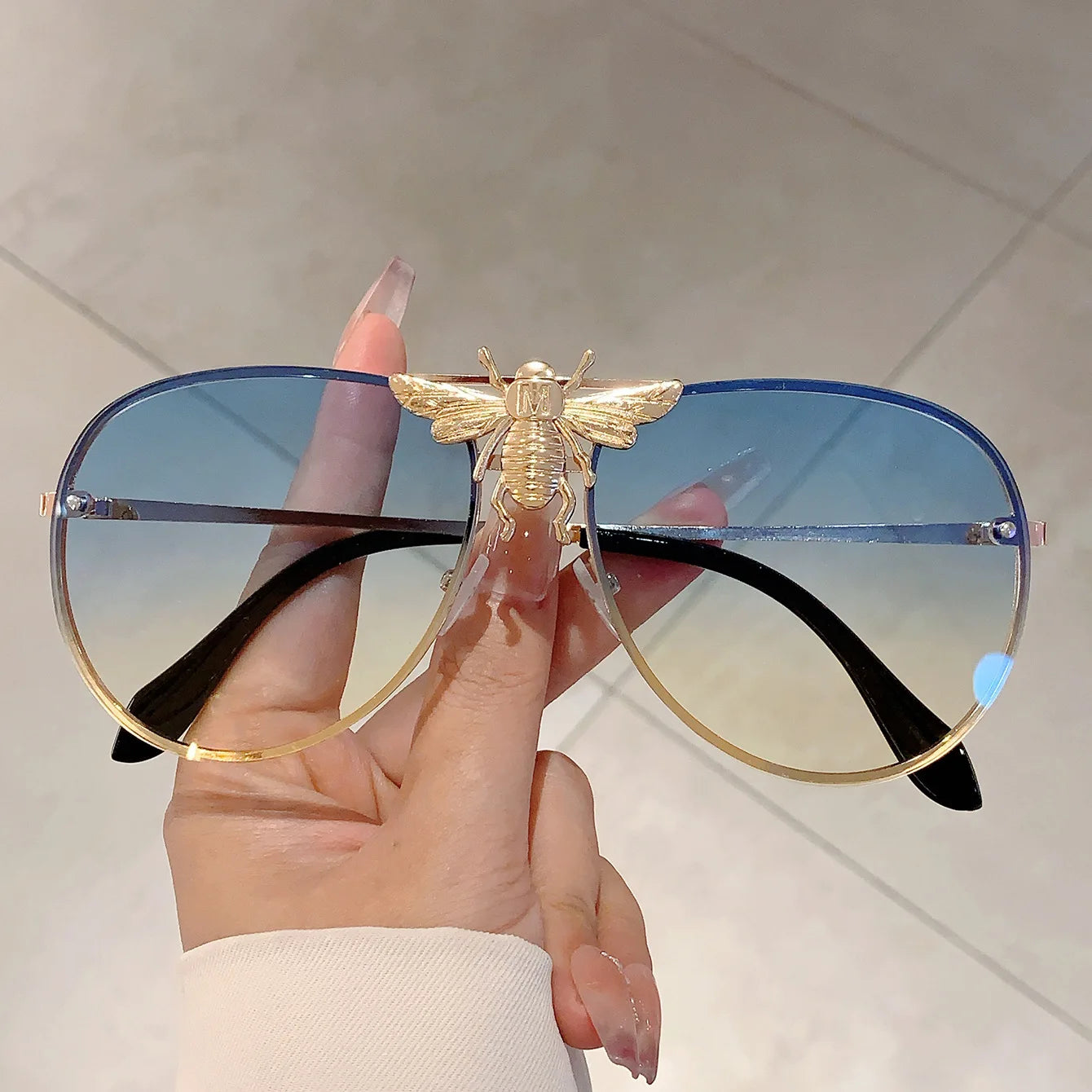 Oversized Punk Metal Eyeglasses UV400