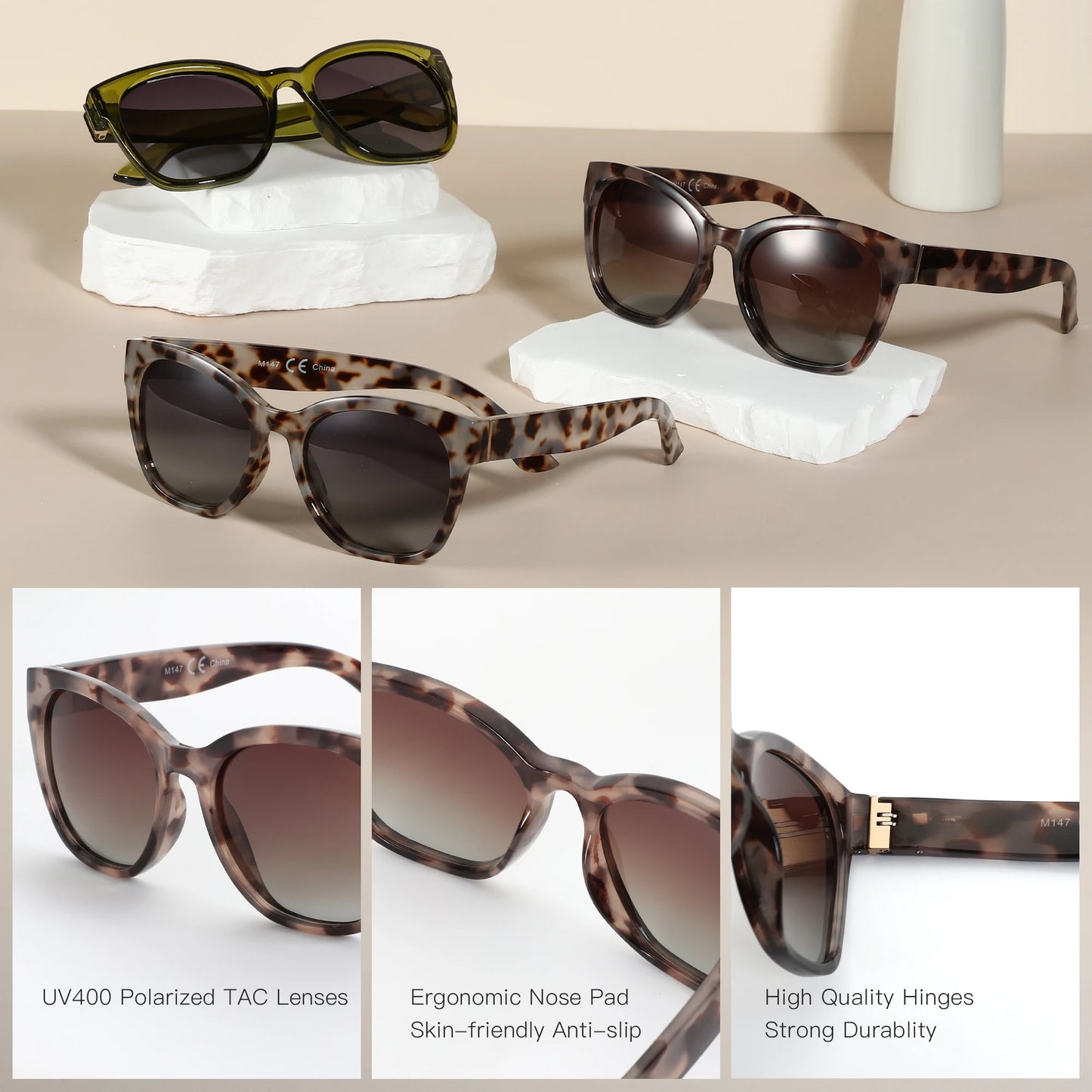 Polarized UV400 Cat Eye Sunglasses