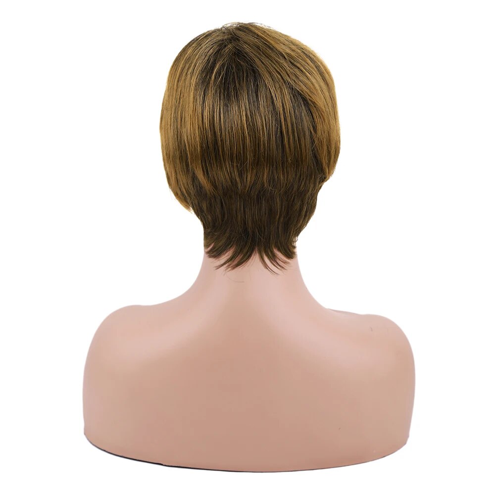Synthetic Brown Wig Short blonde