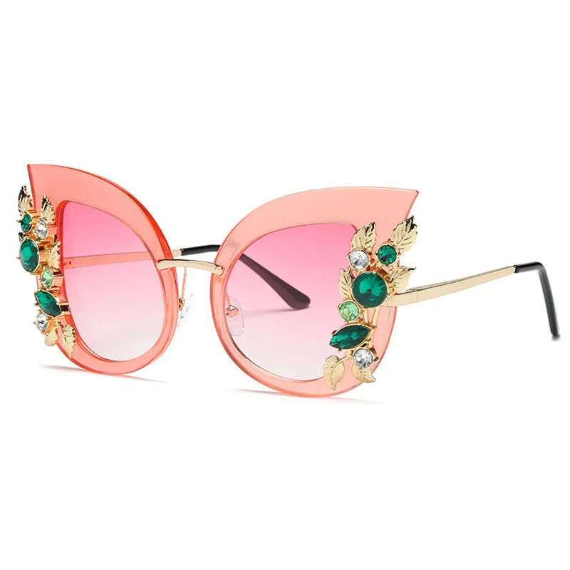 Diamond Luxury Rhinestone Butterfly SunGlasses