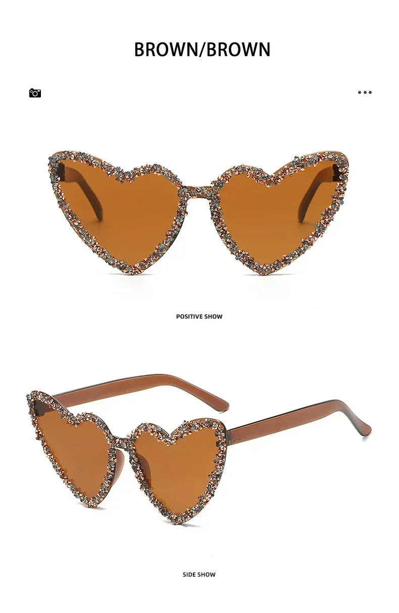 Uv400 Cute Cat Eye Rhinestone Eyeglasses