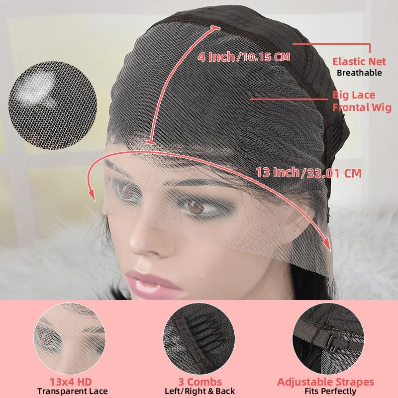 Short Bob 180 Density Pre-Plucked 13x4 Lace Front |100% Human Hair Wigs