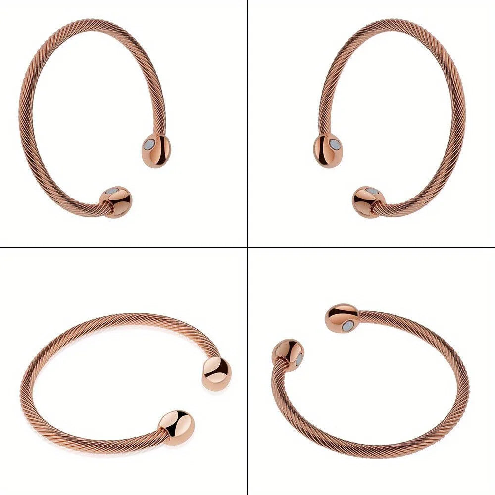 Magnetic Copper Bracelet Cuff Gold