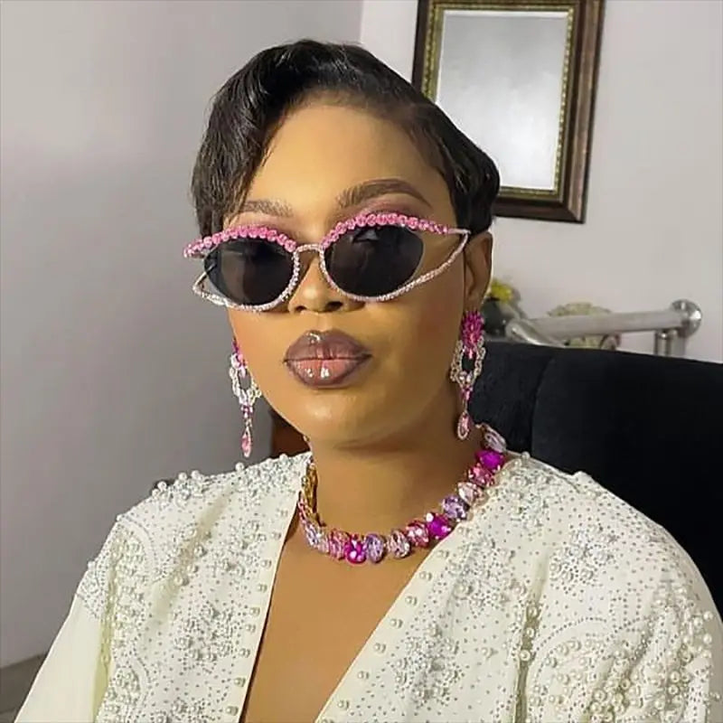 Diamond cat eye luxury bling sunglasses