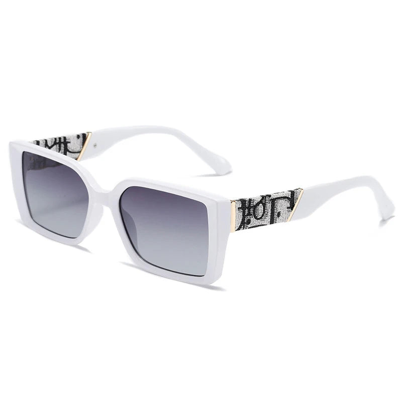 Letter Square Retro Tinted Rectangle Sunglasses