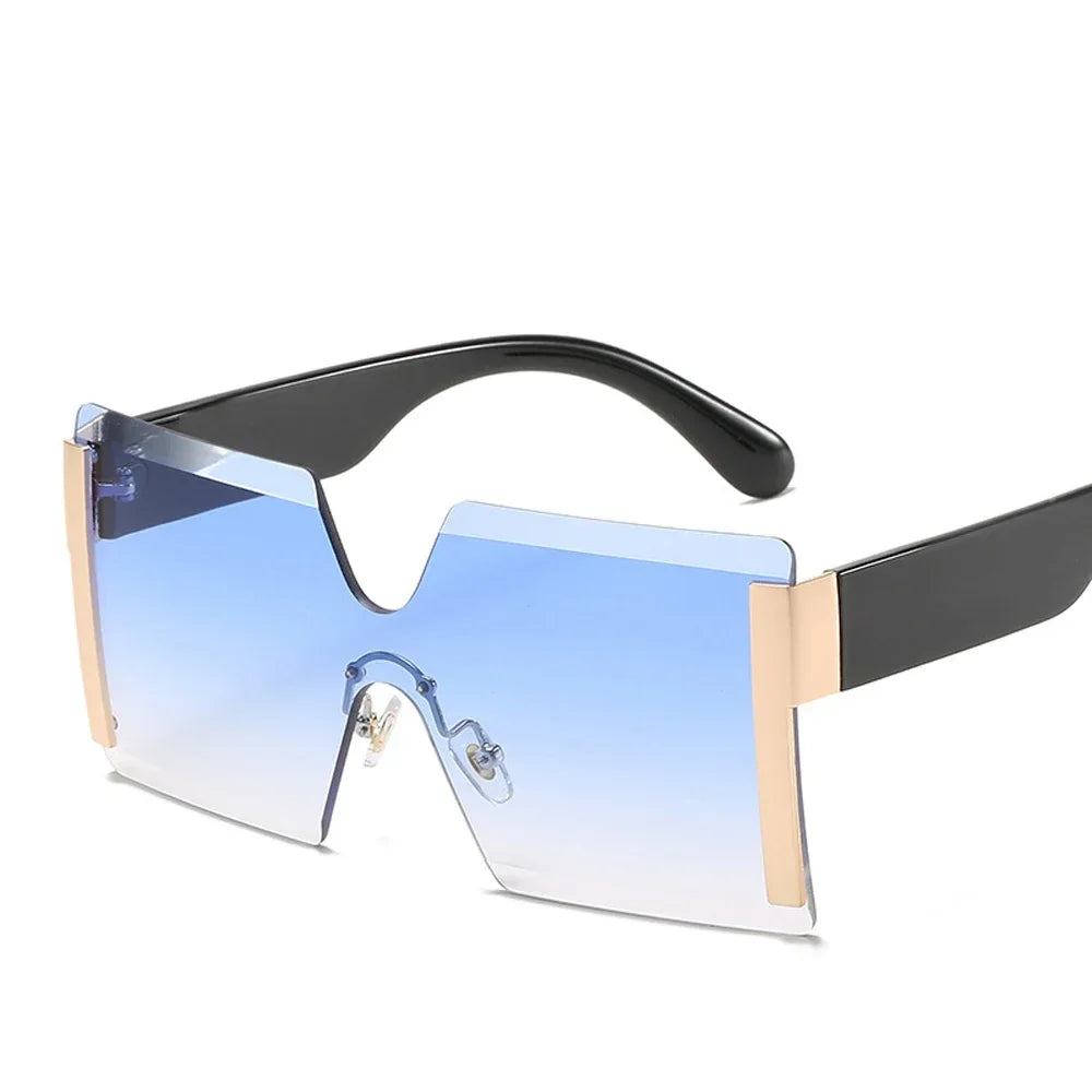 Fashion Oversized Square Rimless Sunglasses
