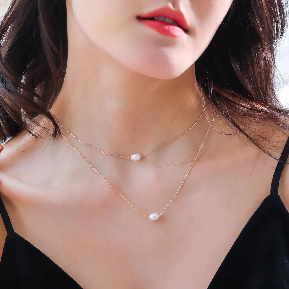 Exquisite Beaded Double Layer Pearl Necklace