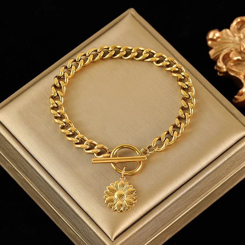 Heart Love Charm 18K Gold Plated Waterproof Bracelet